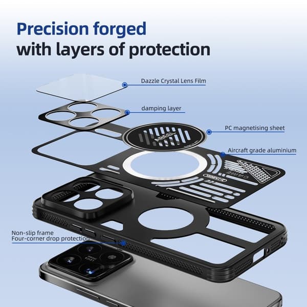 ABEEL Mobilskal till Xiaomi 15 Pro Aluminium + PC + TPU - Ljusgrön