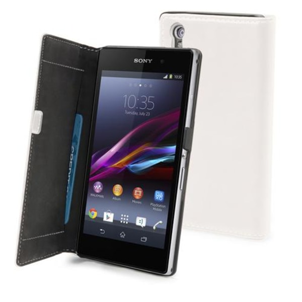 Muvit Slim Flip Case Sony Xperia Z1:lle (valkoinen) White
