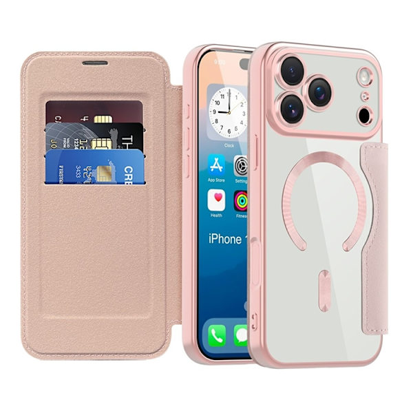 iPhone 17 Pro Max Plånboksfodral MagSafe RFID Rosa