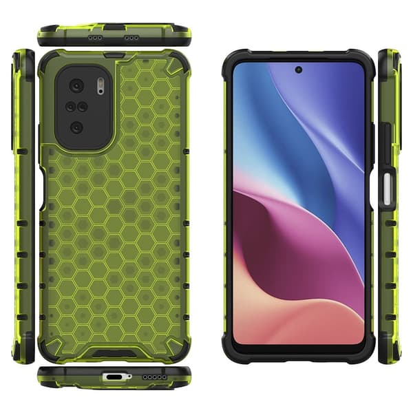 Honeycomb Armor Bumper Skal Redmi Poco F3 - Grön Grön