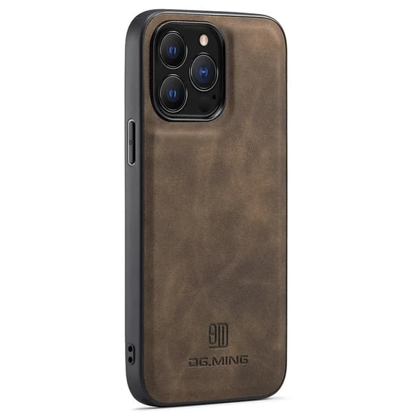 DG.MING Mobilskal till iPhone 16 Pro Hybrid Läder - Brun Brun