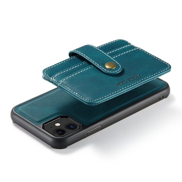 JEEHOOD Mobilskal till iPhone 11 Shockproof Wallet RFID-Skydd Blå