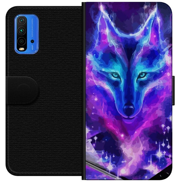 Plånboksfodral till Xiaomi Redmi Note 9 4G med Neon Varg