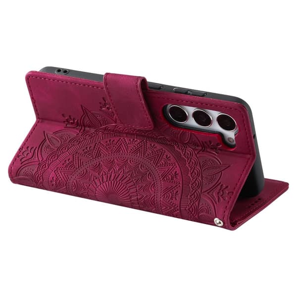 Plånboksfodral för Samsung Galaxy S26 Plus Konstläder med handrem - Rosa