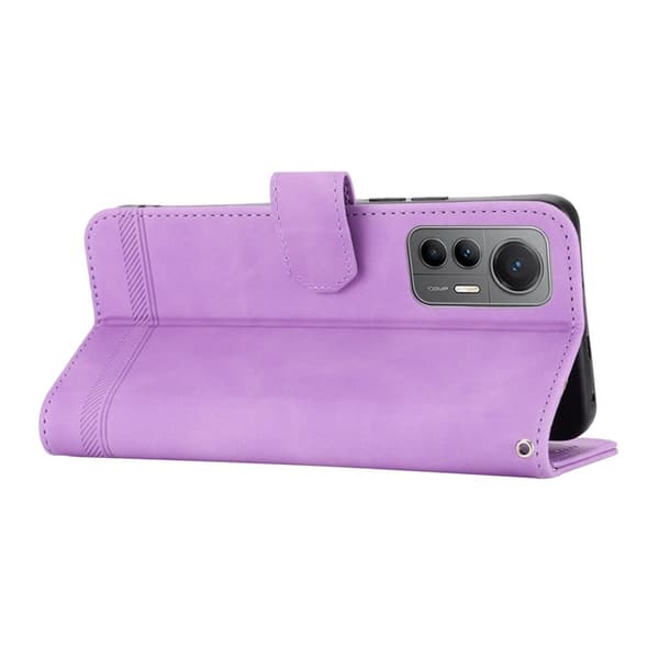 DIERFENG DF-03 för Xiaomi 12/12X/12S 5G Plånboksfodral Konstläder - Lila