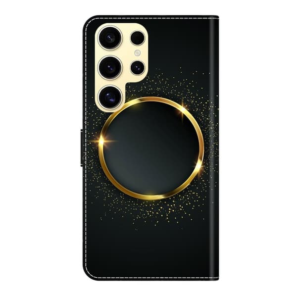 Samsung Galaxy S26 Ultra Plånboksfodral Konstläder Med Ställ - Guld Ring