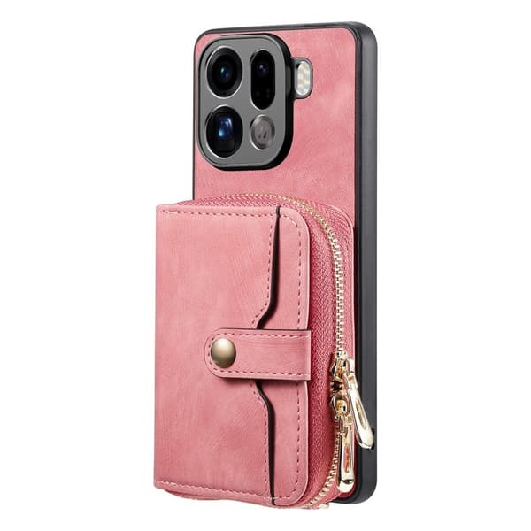 Oppo Find X9 Pro 5G Kortfack Plånboksfodral Konstläder - Rosa
