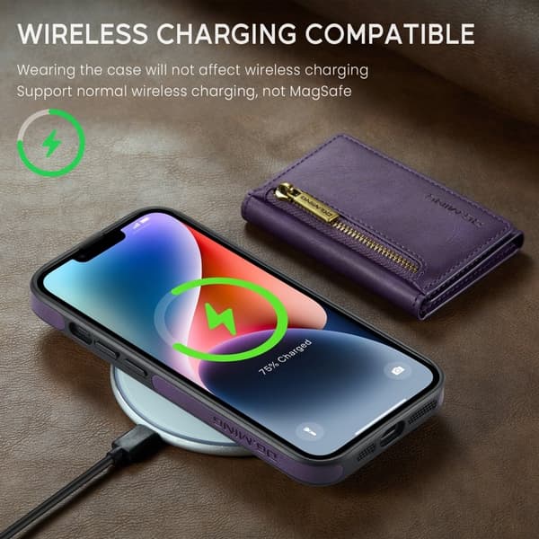 DG.MING M5 Series Mobilskal till iPhone 14 RFID-Skydd Lila