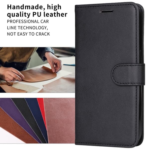 Samsung Galaxy S26 Plus Plånboksfodral Konstläder Med Rem - Svart