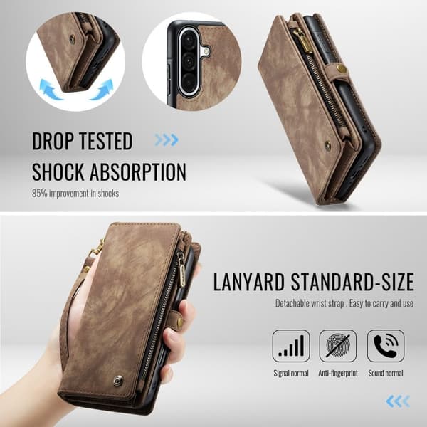 CASEME Plånboksfodral Konstläder till Samsung Galaxy A17 5G - Brun