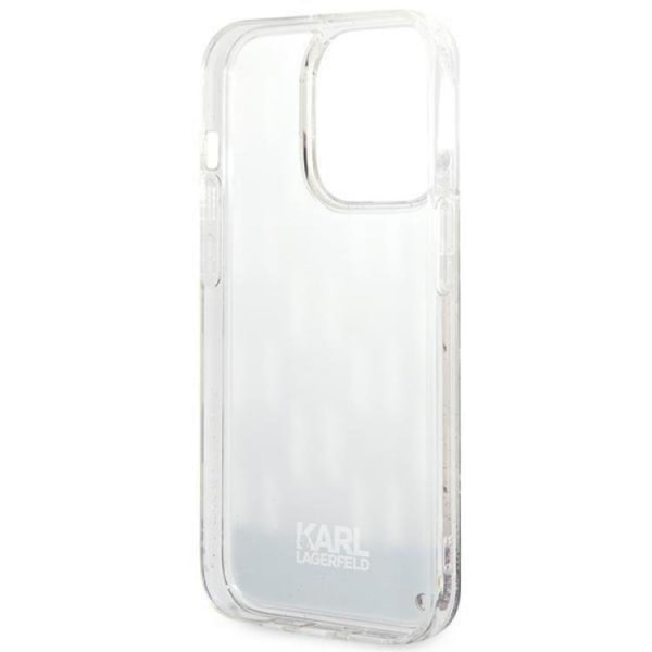 Karl Lagerfeld iPhone 14 Pro Case Liquid Glitter Monogrammi - hopea