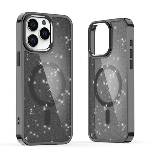 Telefontaske til iPhone 16e MagSafe Glitter - Sort