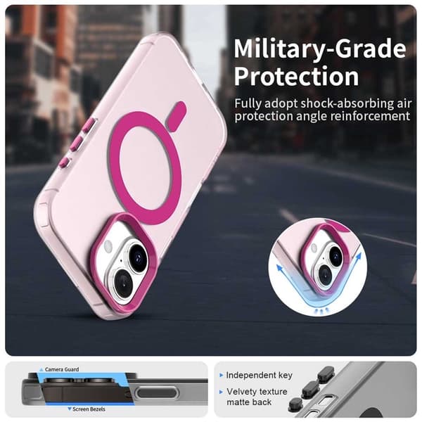 Mobilskal till iPhone 17 MagSafe Anti Drop Hybrid - Rosa Rosa