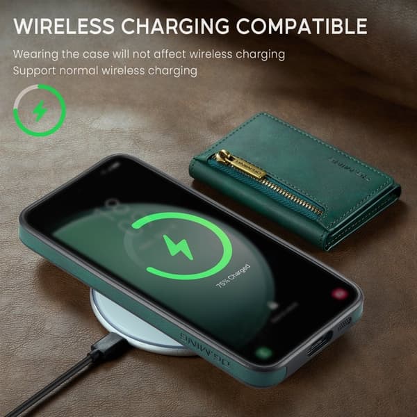 DG.MING Samsung Galaxy S23 FE Konstläder Plånboksfodral Magnetisk Grön