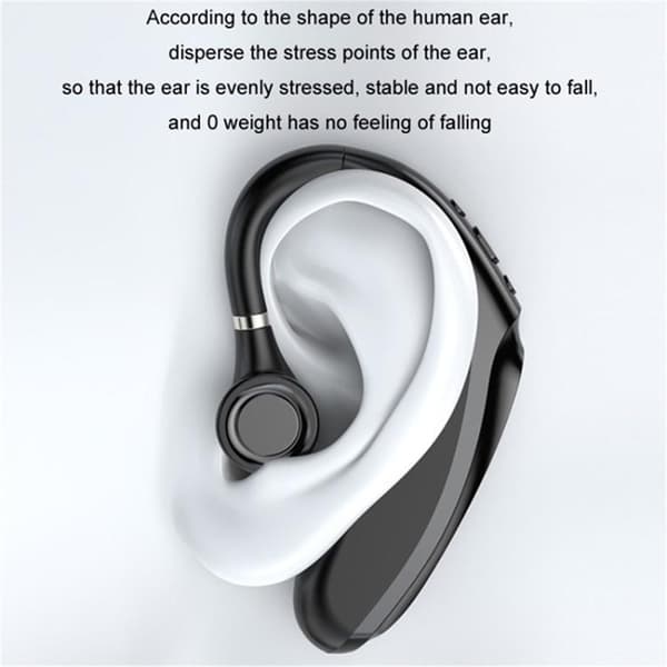 Single In-Ear Hörlur Bluetooth 300mAh Battery Earhook Q12 - Blå Blå