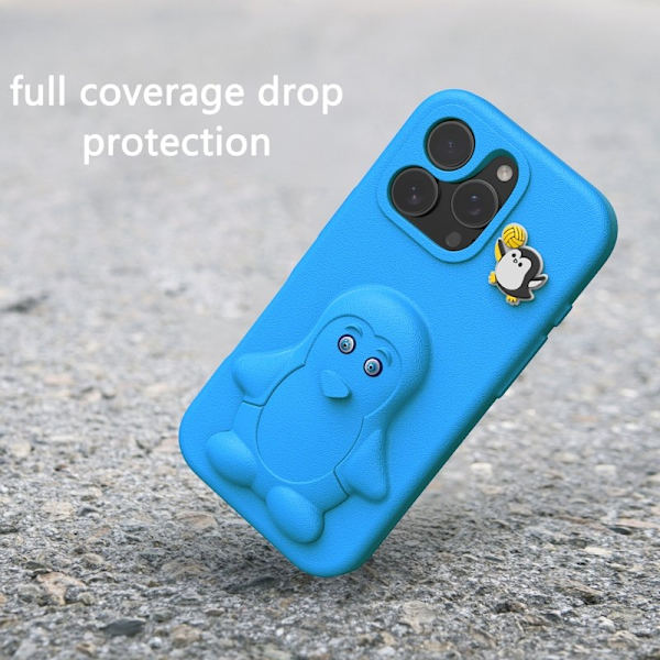 D.G Ming Mobilskal till iPhone 16 Pro Penguin Design - Stöd Shockproof EVA - Blå