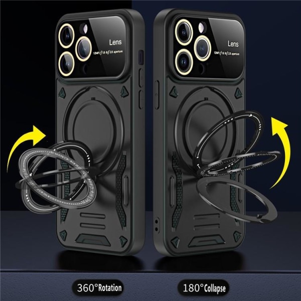 iPhone 12 Pro -mobiilikotelo Magsafe rengaspidike -jalusta - musta