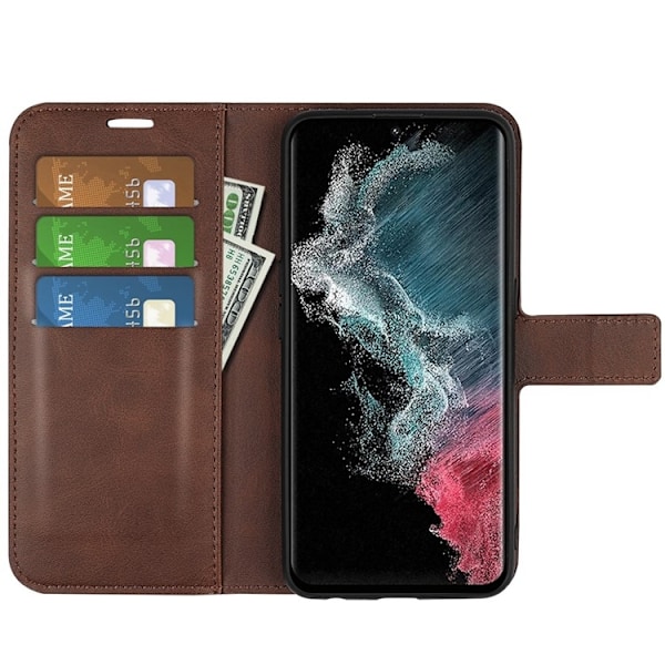 Galaxy S23 Ultra Plånboksfodral Folio Flip - Brun