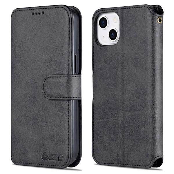 AZNS iPhone 13 Plånboksfodral Konstläder - Svart