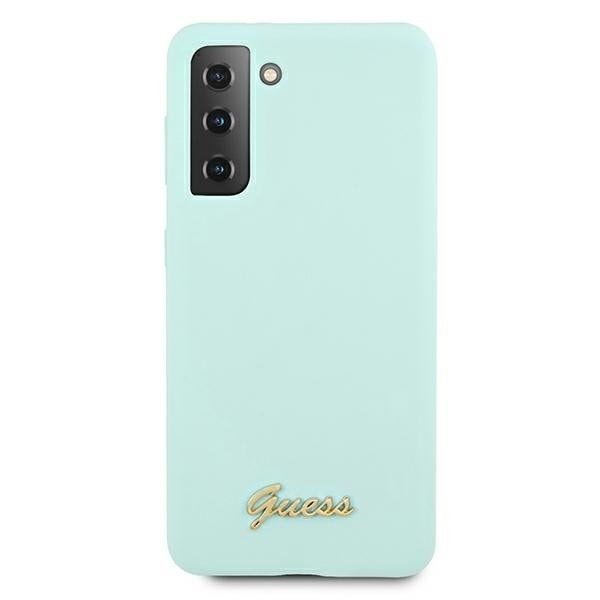 Guess Skal Galaxy S21 Plus Silikon Script Metal Logo - Sininen Blue