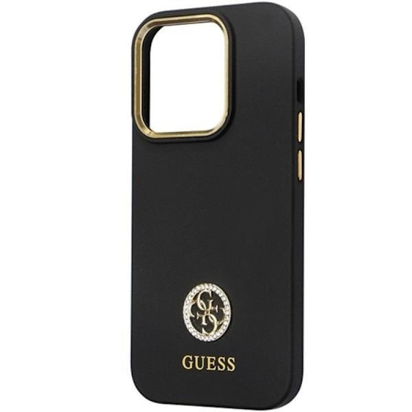 Guess iPhone 13 Pro/13 Mobilskal Silikon Logo Strass 4G - Sort Black