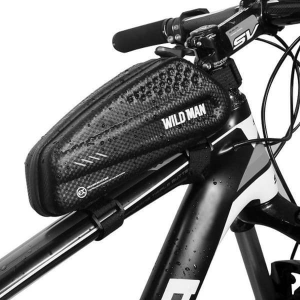 WildMan Cykelrammetaske Med Lynlås 1L EX - Sort Svart
