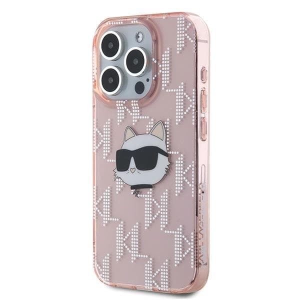 Karl Lagerfeld Mobilskal till iPhone 15 Pro IML Choupette Head - Rosa Rosa