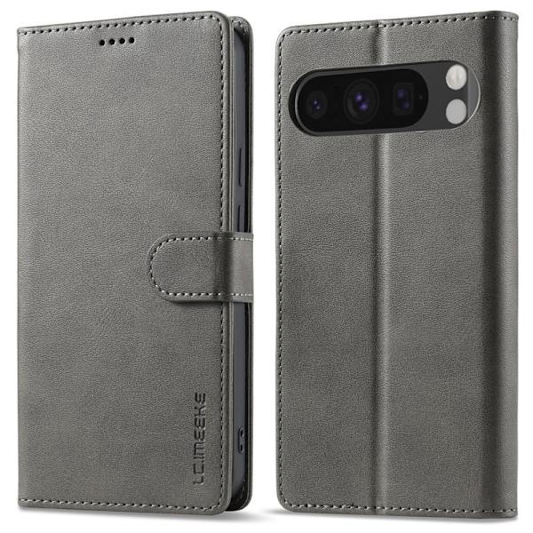 LC.IMEEKE Google Pixel 9 Pro Plånboksfodral Shockproof Konstläder - Grå