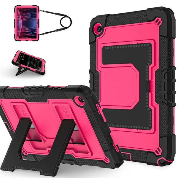 Galaxy Tab A9 Plus Skal Kickstand Med Rem Anti Drop Rosa