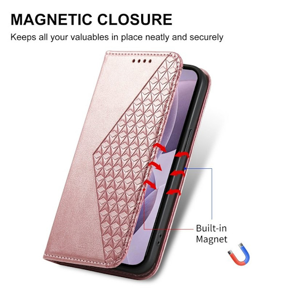 Xiaomi 17 Plånboksfodral Konstläder med Handledsrem - Roséguld
