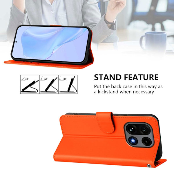 OnePlus 15 5G Plånboksfodral Solid Färg Konstläder Orange