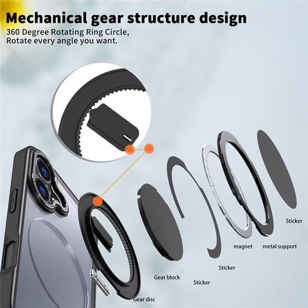 Mobilskal till iPhone 17 MagSafe TPU+PC Kickstand - Svart Svart