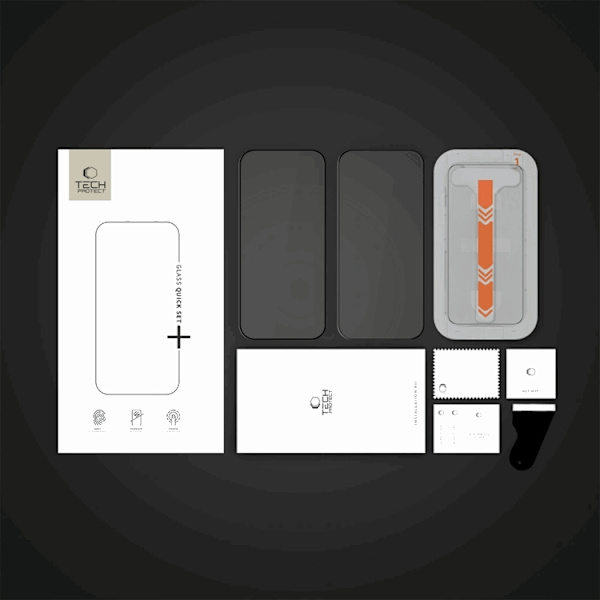 [2-Pack] Tech-Protect iPhone 15/16 Härdat Glas Skärmskydd Quick Set