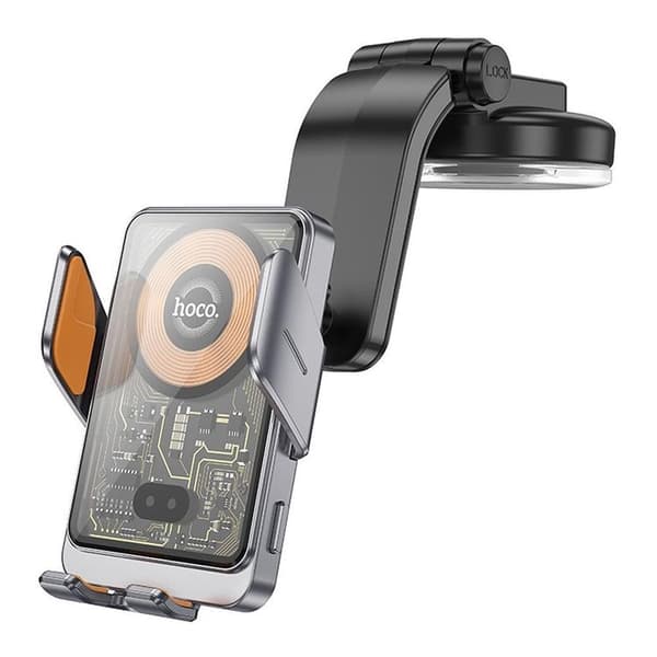 Hoco Bilholder Med Trådløs Opladning 15W HW8 - Sort Black