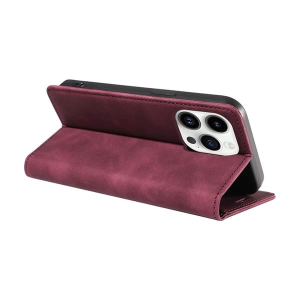 BETOPNICE 003 Plånboksfodral för iPhone 14 Pro - Konstläder - Röd