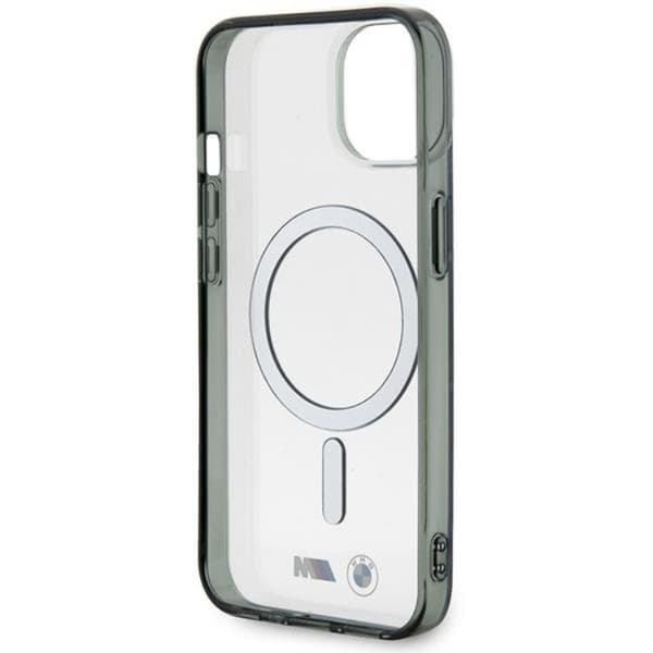 BMW Mobilskal till iPhone 14 Plus Magsafe Silver Ring - Transparent Transparent