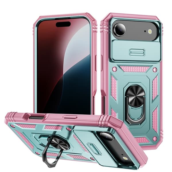 Mobilskal till iPhone Air Slide Camshield Kickstand - Grön/Rosa Grön