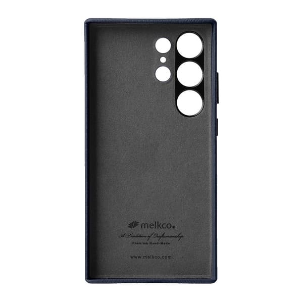 MELKCO Mobilskal till Samsung Galaxy S24 Ultra Äkta Läder + PC - Blå
