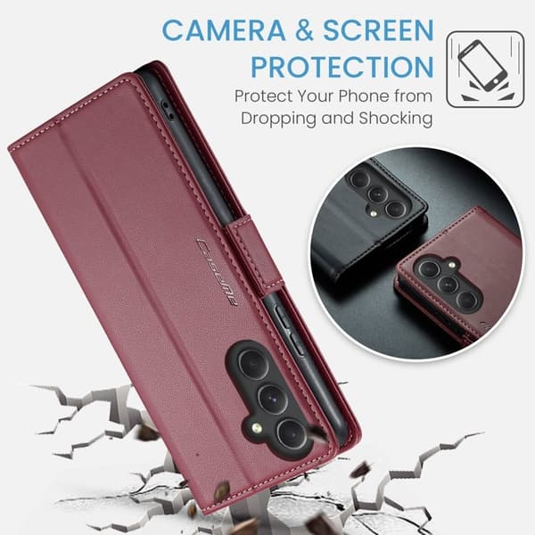 CASEME Plånboksfodral Konstläder till Samsung Galaxy A54 5G - Röd