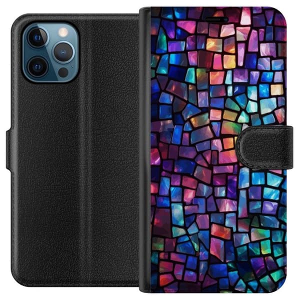 Lompakkokotelo Apple iPhone 12 Pro -puhelimelle Disco-kuosilla