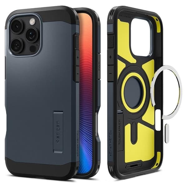Spigen Mobilskal till iPhone 16 Pro Max MagSafe Tough Armor - Metal Slate Blå