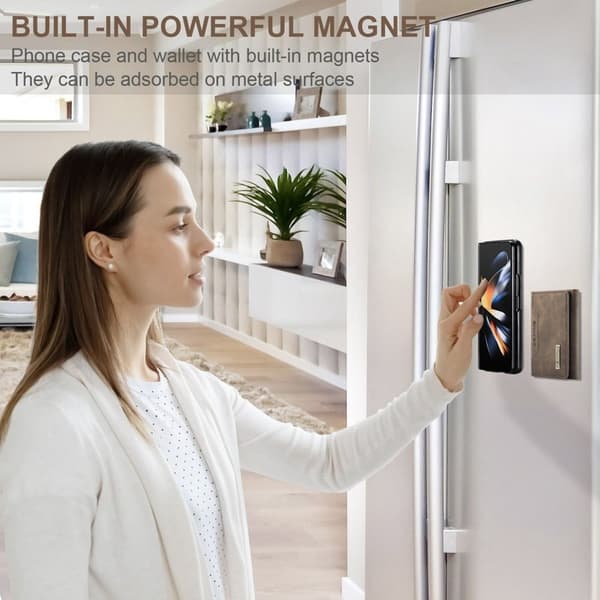 DG.MING Samsung Galaxy Z Fold4 Plånboksfodral Magnetisk Brun