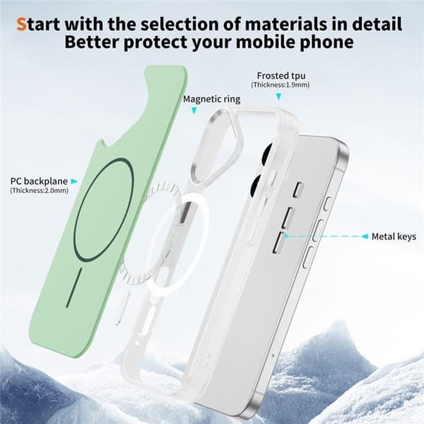Mobilskal till iPhone 17 MagSafe Skin Touch TPU PC - Grön Grön