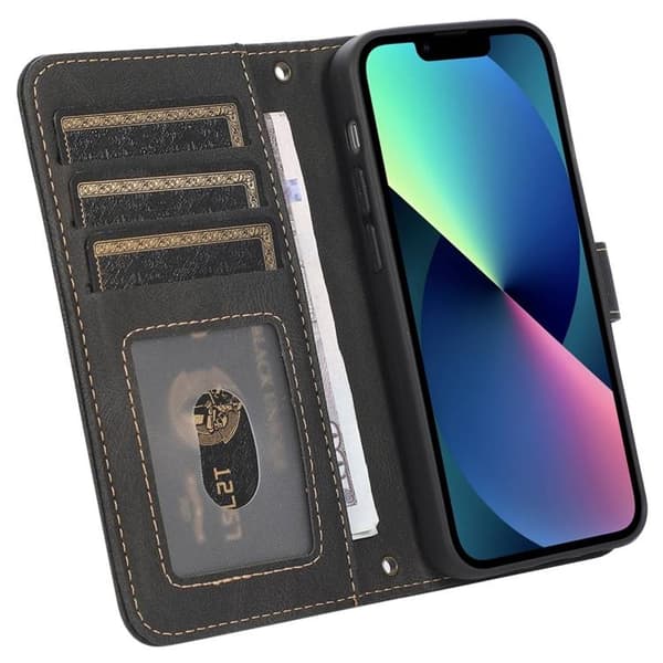 iPhone 14 Plus Plånboksfodral Flip - Svart Svart