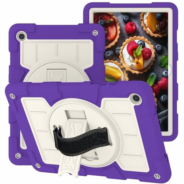 Mobilskal till Galaxy Tab A9 Plus Rotating Handrem Med Axelrem Lila