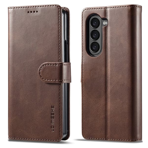 LC.IMEEKE Samsung Galaxy Z Fold6 Plånboksfodral Konstläder - Brun