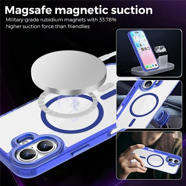 Mobilskal till iPhone 17 MagSafe TPU+PC Transparent - Blå Blå