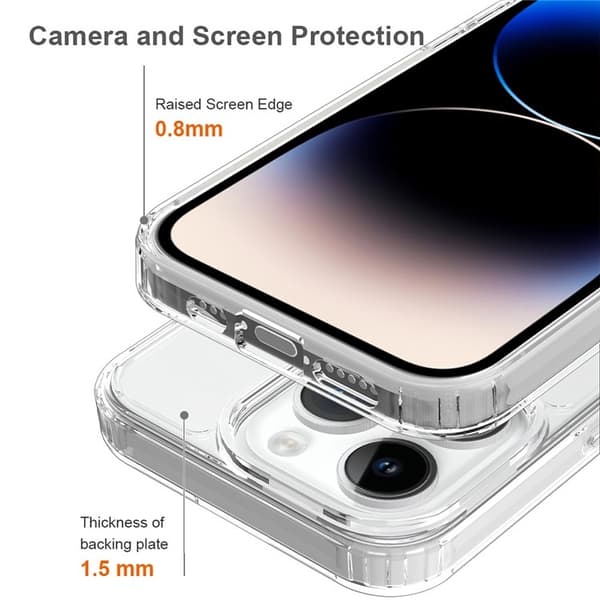 BOOM iPhone 15 Pro Mobilskal Akryl TPU - Clear Transparent