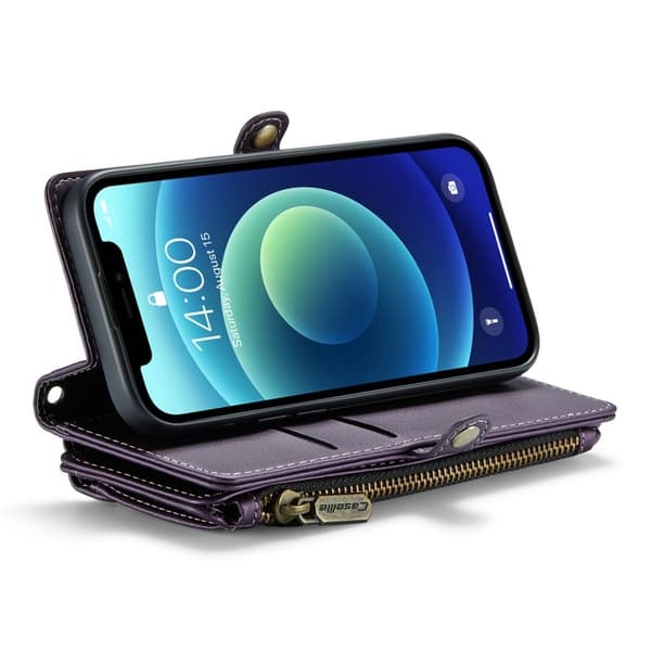 CASEME Plånboksfodral Konstläder för iPhone 12/12 Pro - Lila