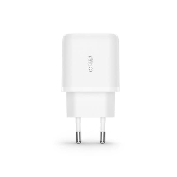 Tech-Protect Vægoplader Lightnin 20W , Lightning Kabel - Hvid Vit
